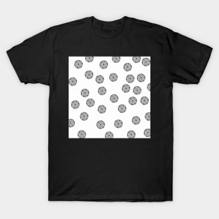 Irregular Mandala Pattern in Black and White T-Shirt